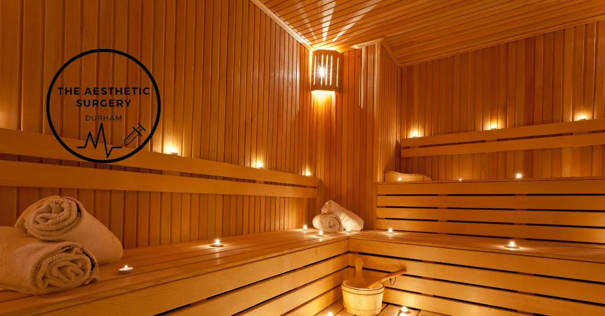 Extreme heat sauna with the Aesthetic Surgery logo | The Aesthetic Surgery Durham | Lip Filler