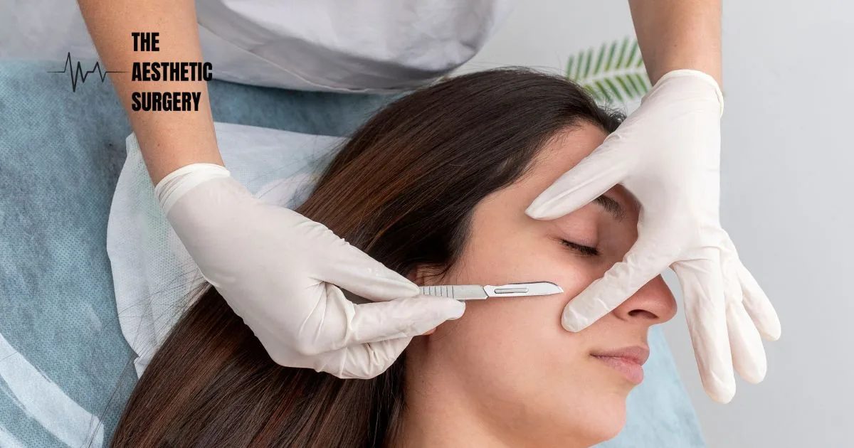 Eye-level view of a skincare clinic treatment room with a dermaplaning setup