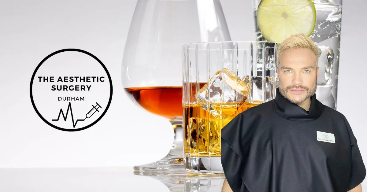 Lee Jameson-Laffey in clinic uniform in front of alcohol | The Aesthetic Surgery Durham | Lip Filler